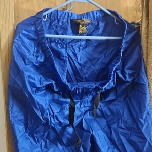 Vintage Eddie Bauer Sac Pants Mens L Blue Waterproof Packable Travel Hiking